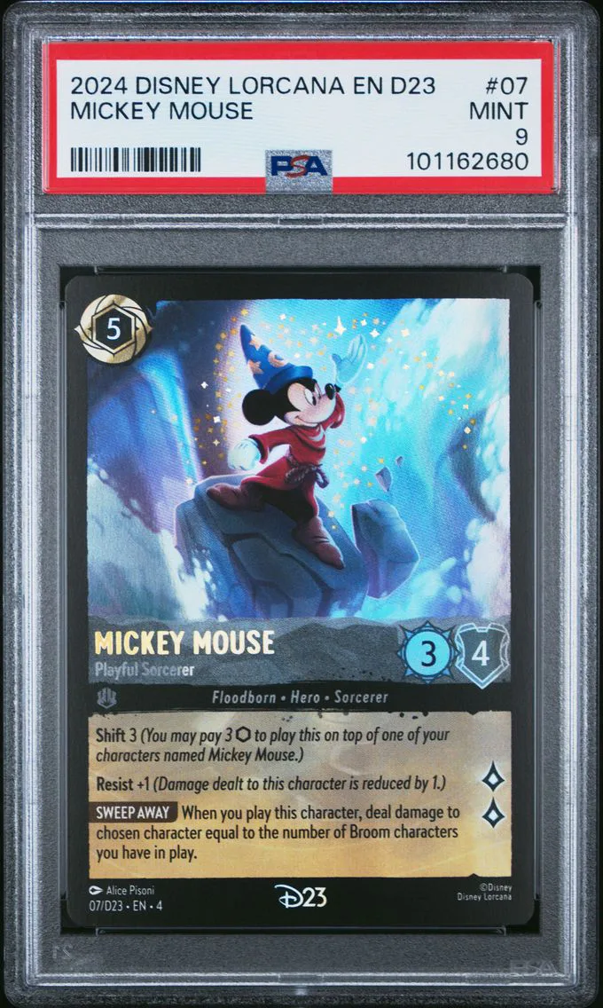 2024 #07 Mickey Mouse - Playful Sorcerer PSA 9 Disney Lorcana EN D23-D23 Expo Promo