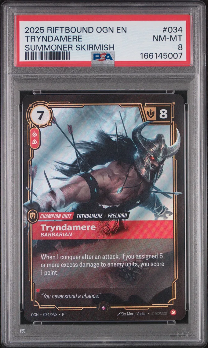 2025 #034 Tryndamere - Barbarian PSA 8 Riftbound: League of Legends Ogn-Origins