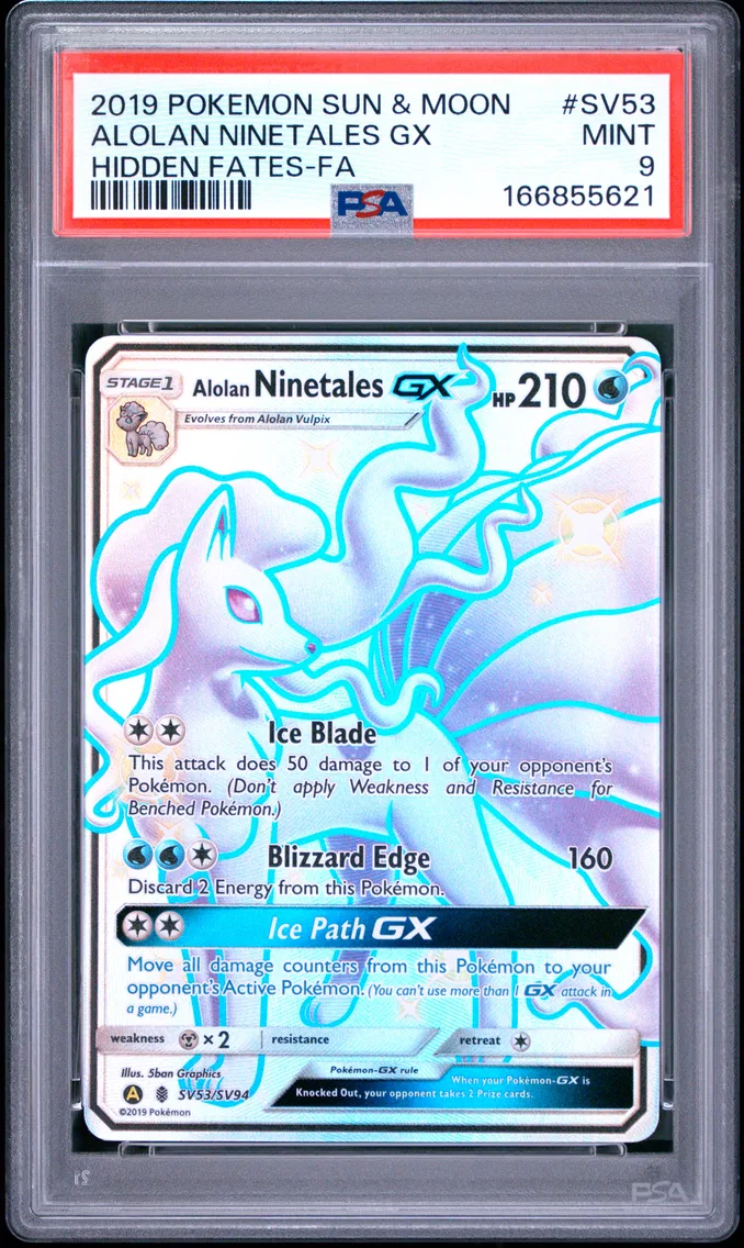 2019 #SV53 Full Art/Alolan Ninetales GX PSA 9 Sun & Moon Hidden Fates