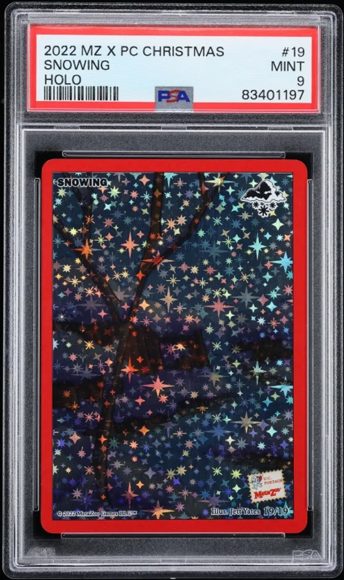 2022 #19 Metazoo X Pin Club Christmas Ornaments Holo Snowing MINT PSA 9