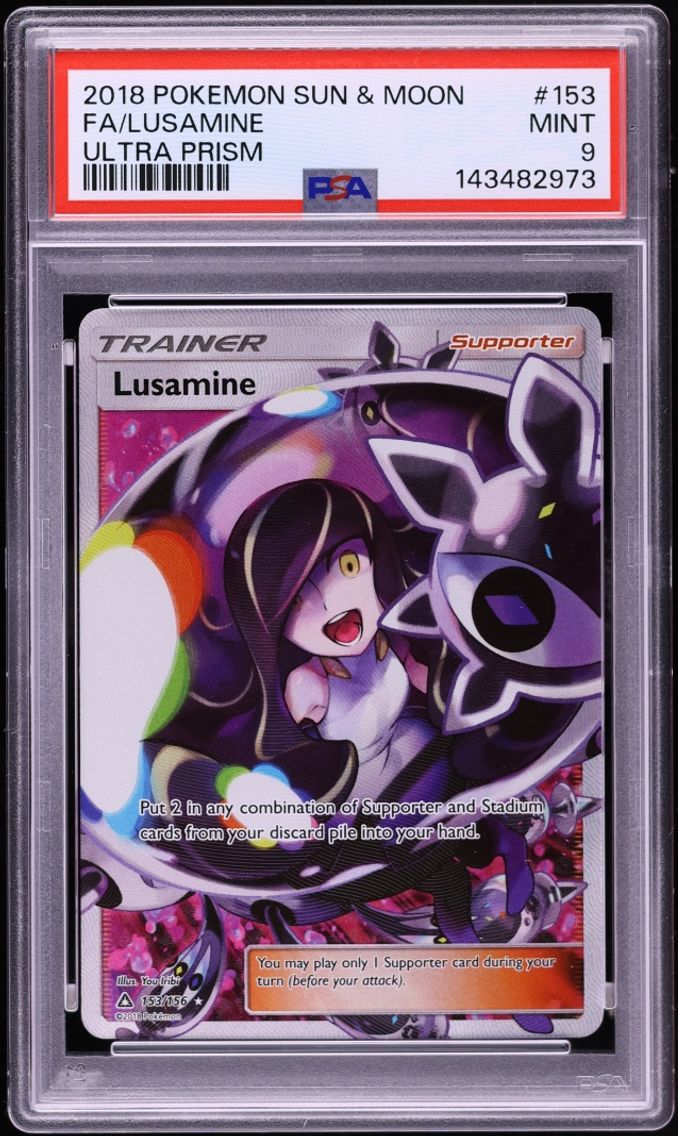 2018 Pokemon Sun & Moon Ultra Prism Full Art Lusamine #153 PSA 9 MINT