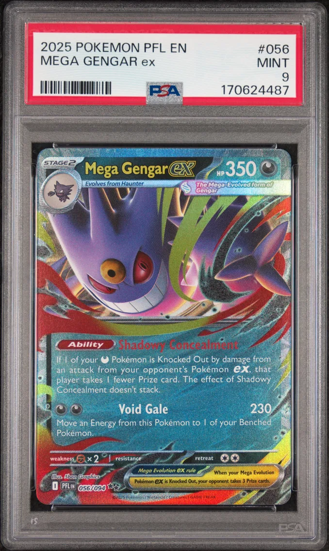 2025 #056 Mega Gengar EX PSA 9 Pfl EN-Phantasmal Flames