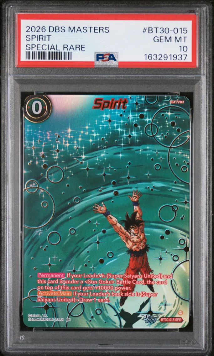 2026 #BT30-015 Spirit PSA 10 Dragon Ball Super Card Game Masters Series 30 Three Glorious Fighters