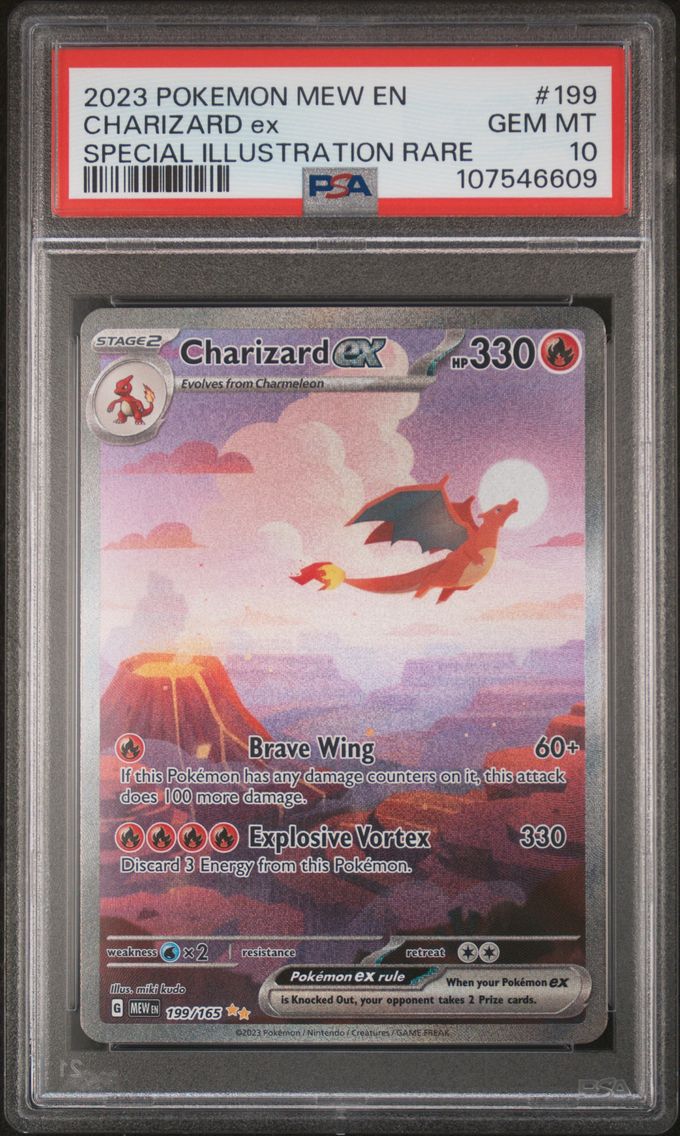 2023 #199 Charizard EX PSA 10 Mew EN-151