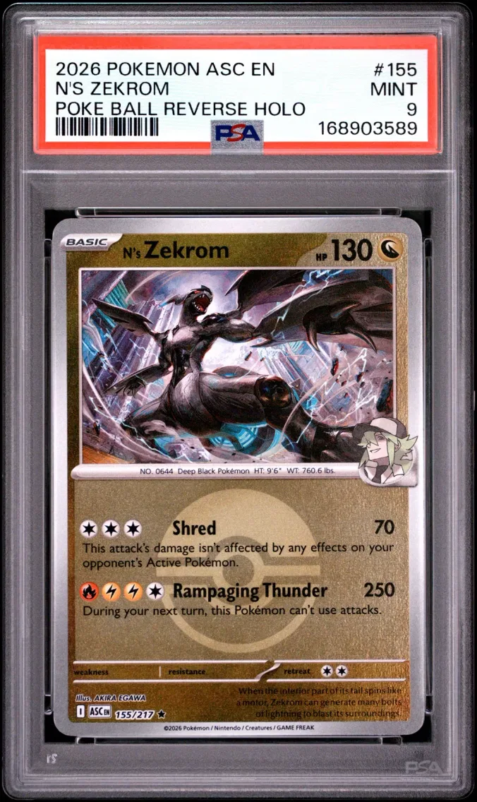 2026 #155 N's Zekrom PSA 9 Asc EN-Ascended Heroes