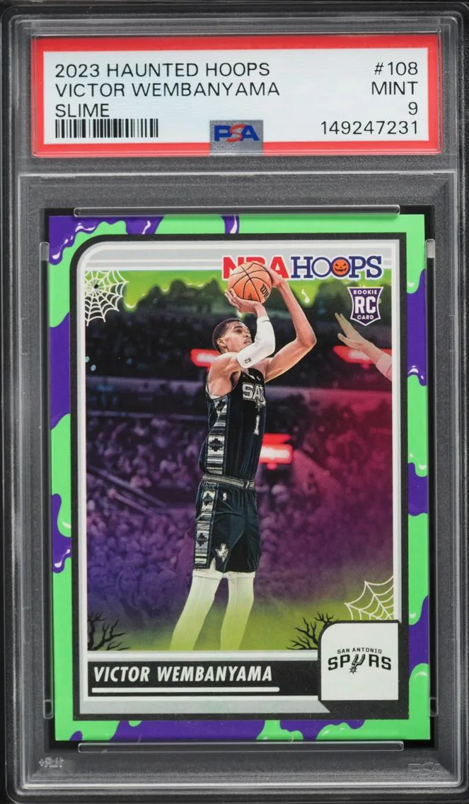 2023 #108 Victor Wembanyama PSA 9 Haunted Hoops Slime ROOKIE