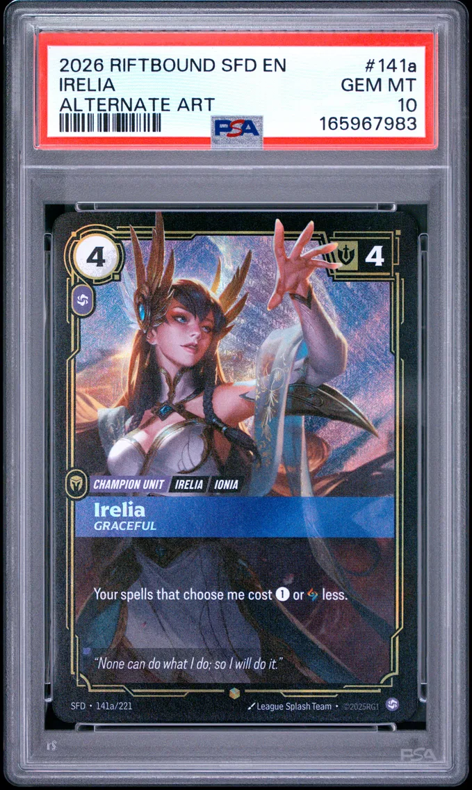 2026 #141a Irelia - Graceful PSA 10 Riftbound: League of Legends Sfd-Spiritforged