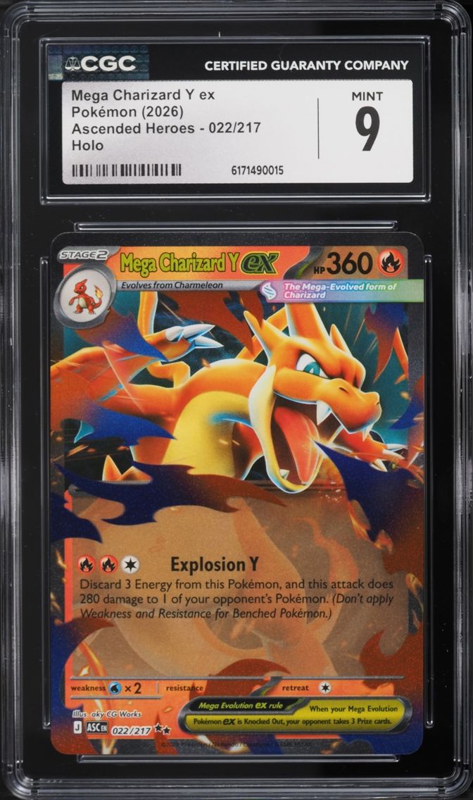 2026 Pokemon Mega Evolution Ascended Heroes Holo Mega Charizard Y Ex #22 CGC 9 MINT