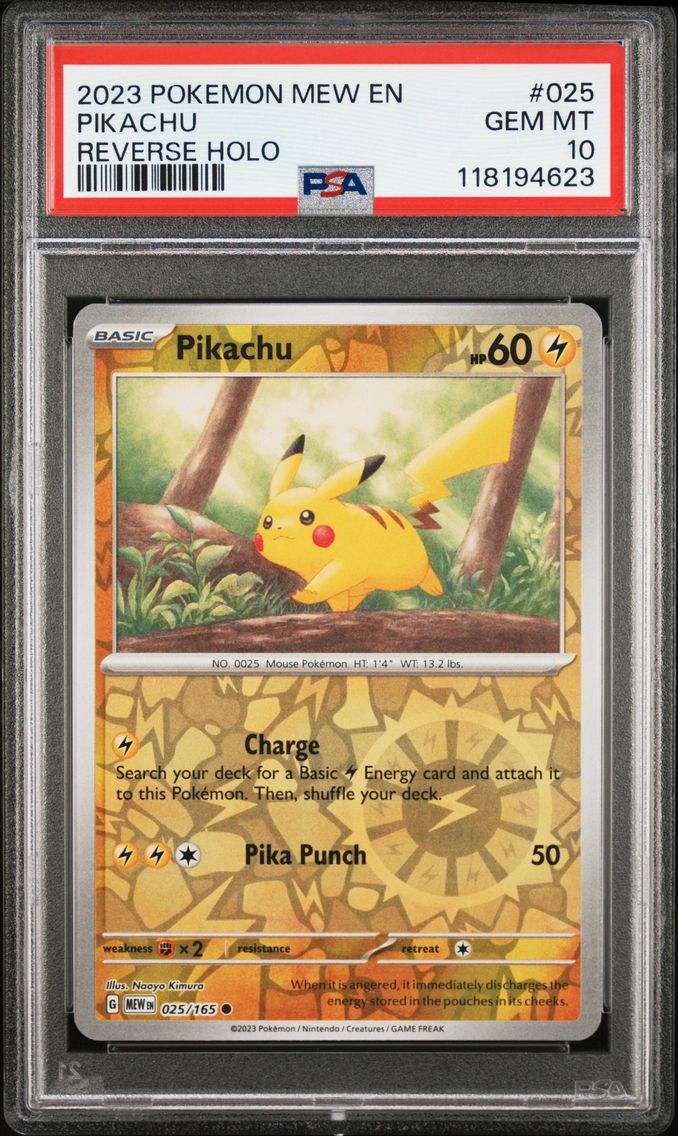 2023 #025 Pikachu Reverse Holo PSA 10 Mew EN-151