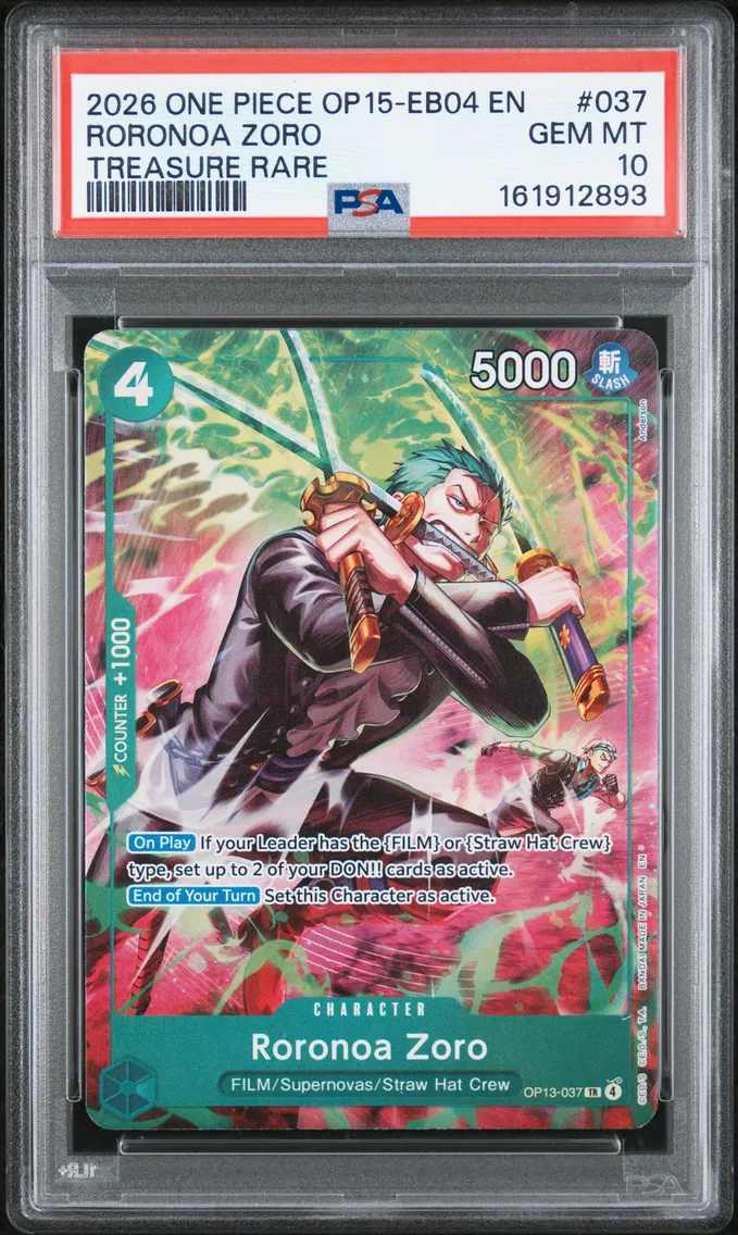 2026 #037 Roronoa Zoro PSA 10 One Piece OP15-EB04-Adventure on Kami's Island