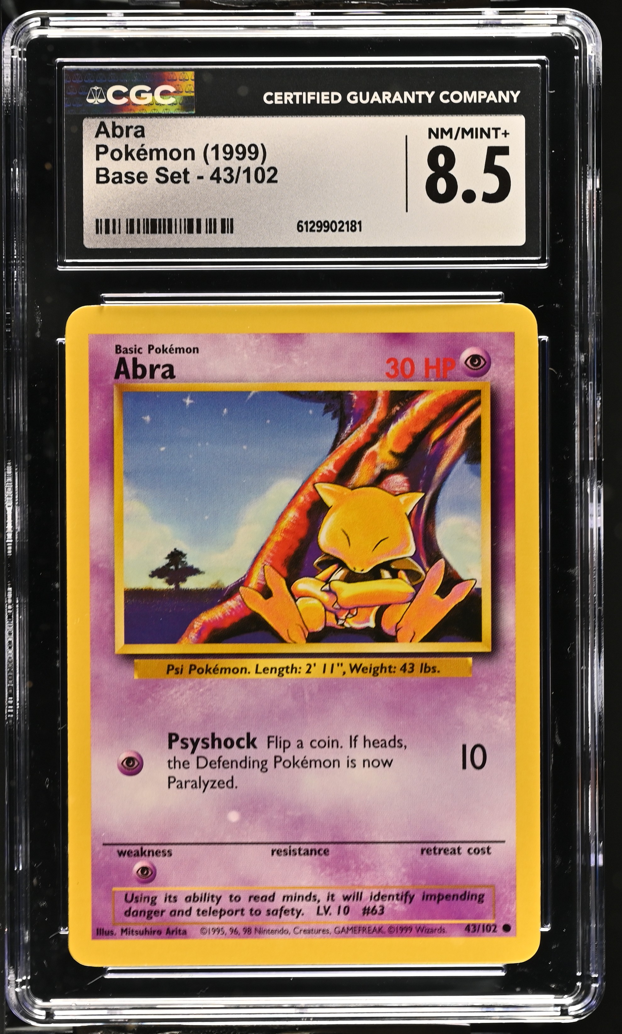 1999 #43 Abra CGC 8.5 Base Set - Unlimited - English