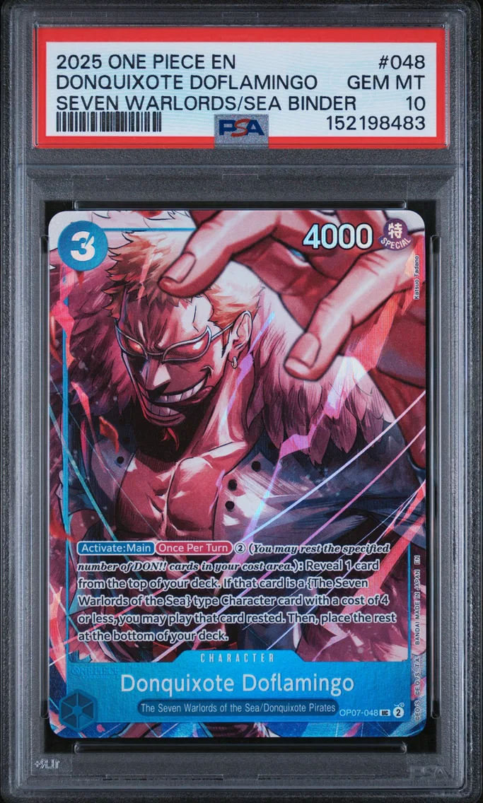 2025 #048 Donquixote Doflamingo PSA 10 One Piece Seven Warlords of the Sea Binder Set