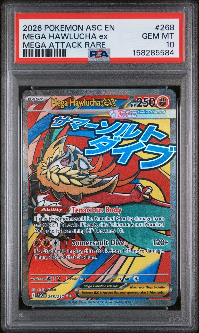 2026 #268 Mega Hawlucha EX PSA 10 Asc EN-Ascended Heroes