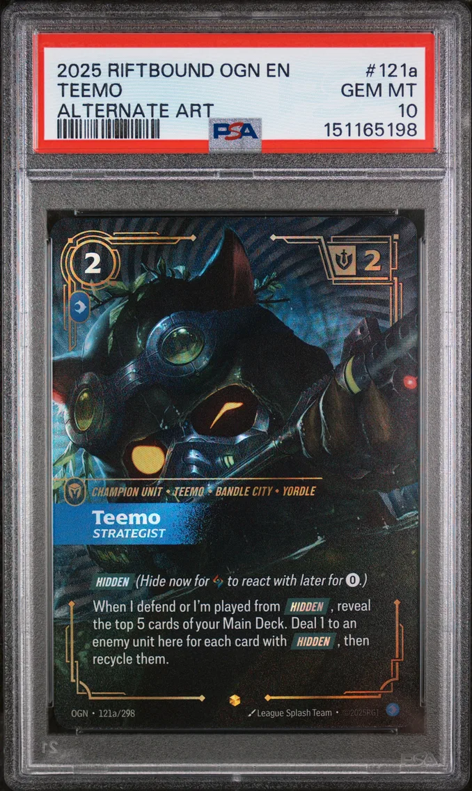 2025 #121a Teemo - Strategist PSA 10 Riftbound: League of Legends Ogn-Origins