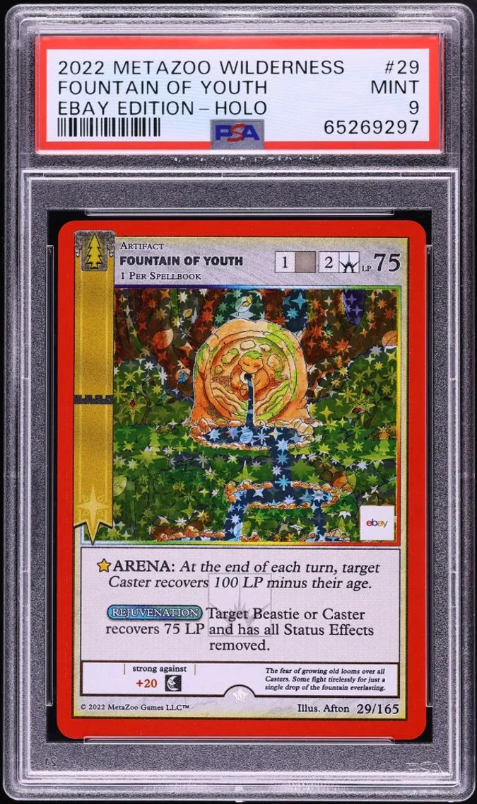 2022 #29 MetaZoo Wilderness Ebay Edition Holo Fountain Of Youth MINT PSA 9