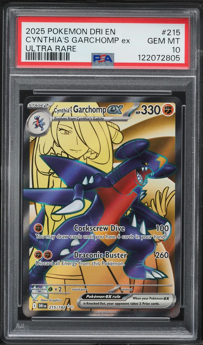 2025 #215 Cynthia's Garchomp EX PSA 10 Dri EN-Destined Rivals Pokemon