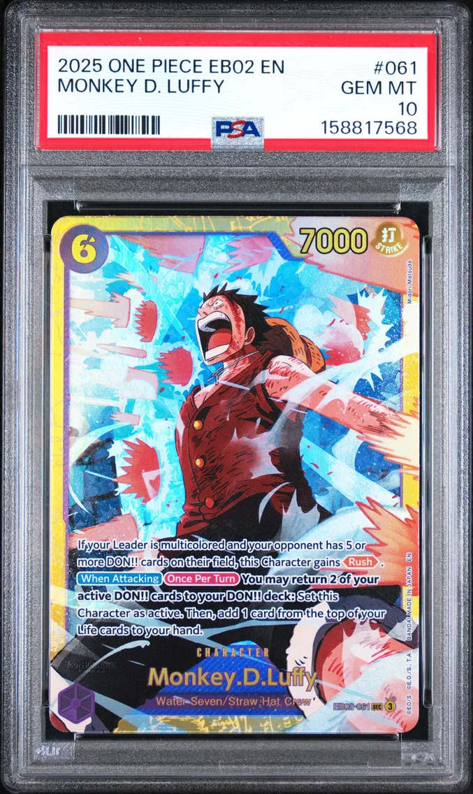 2025 #061 Monkey D. Luffy PSA 10 One Piece EB02-Extra Booster -Anime 25th Collection-