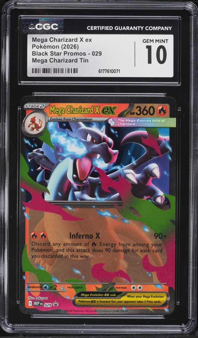 2026 Pokemon Mega Evolution Promo Tin Mega Charizard X EX #29 CGC 10 GEM MINT
