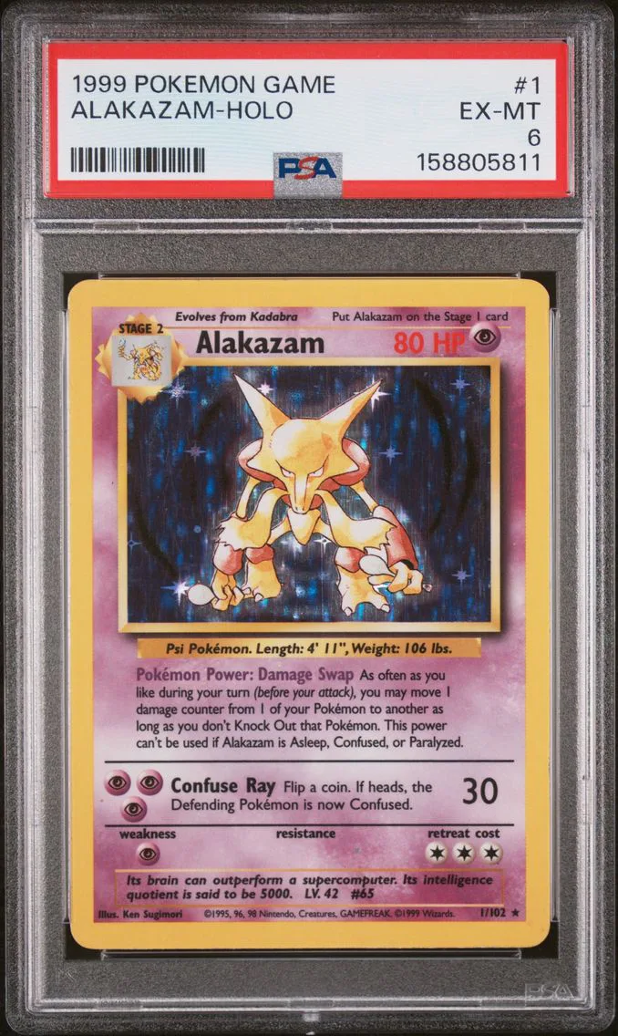 1999 #1 Alakazam-Holo PSA 6 Game