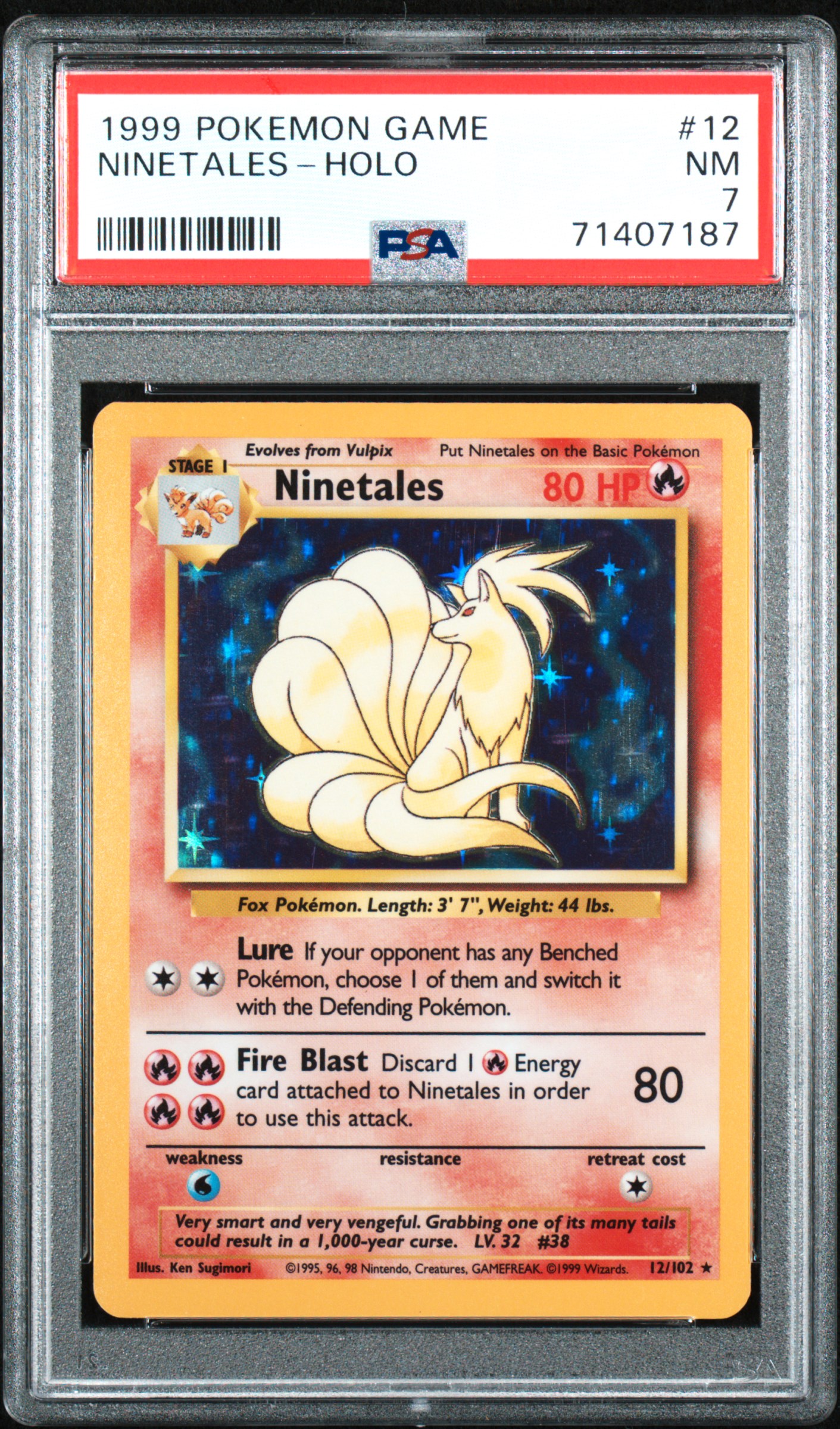 1999 #12 Ninetales-Holo PSA 7 Game