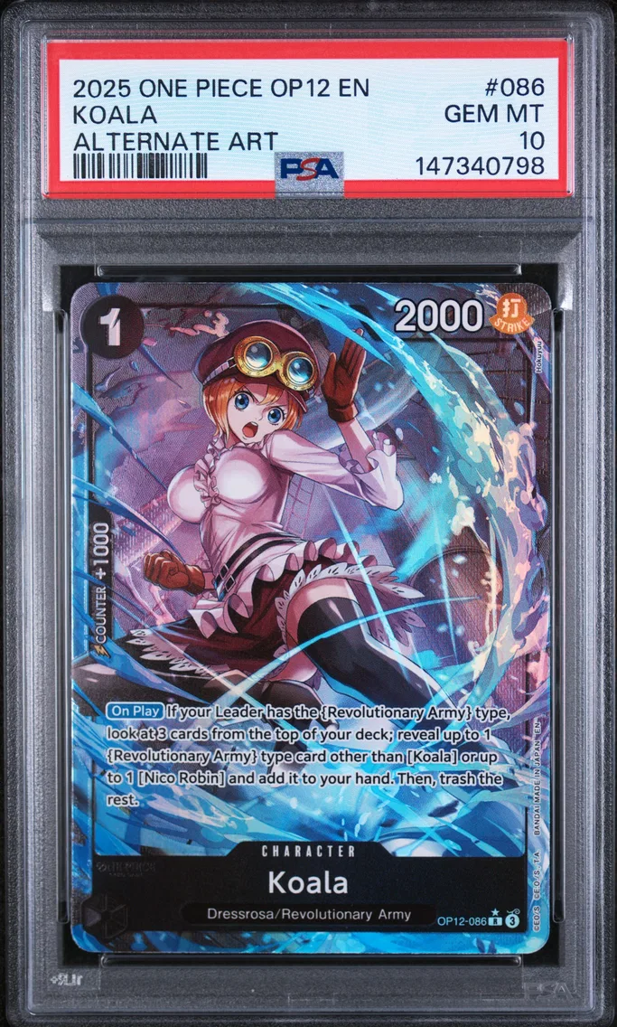 2025 #086 Koala PSA 10 One Piece OP12-Legacy of the Master