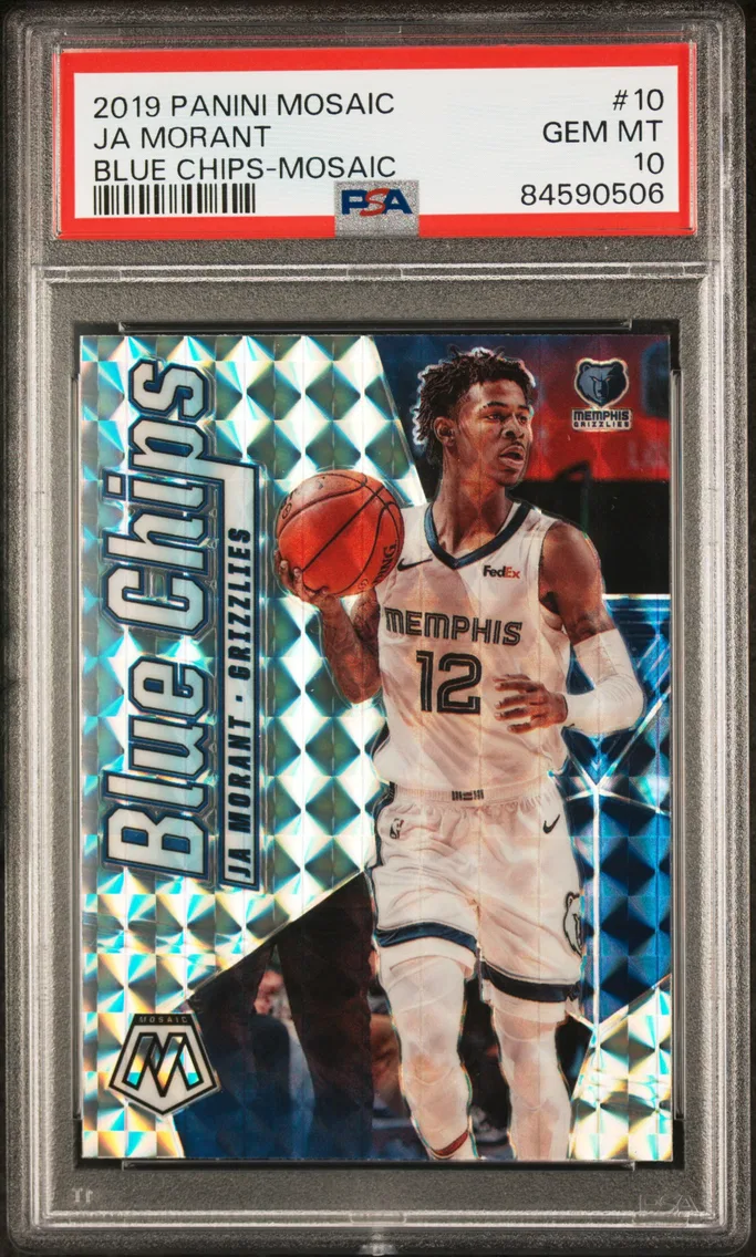 2019 #10 Ja Morant PSA 10 Panini Mosaic Blue Chips