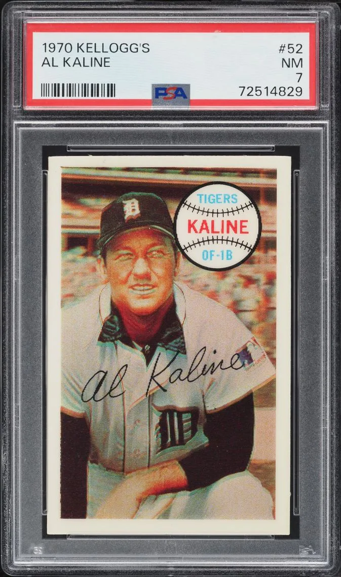 1970 #52 Al Kaline PSA 7 Kellogg's