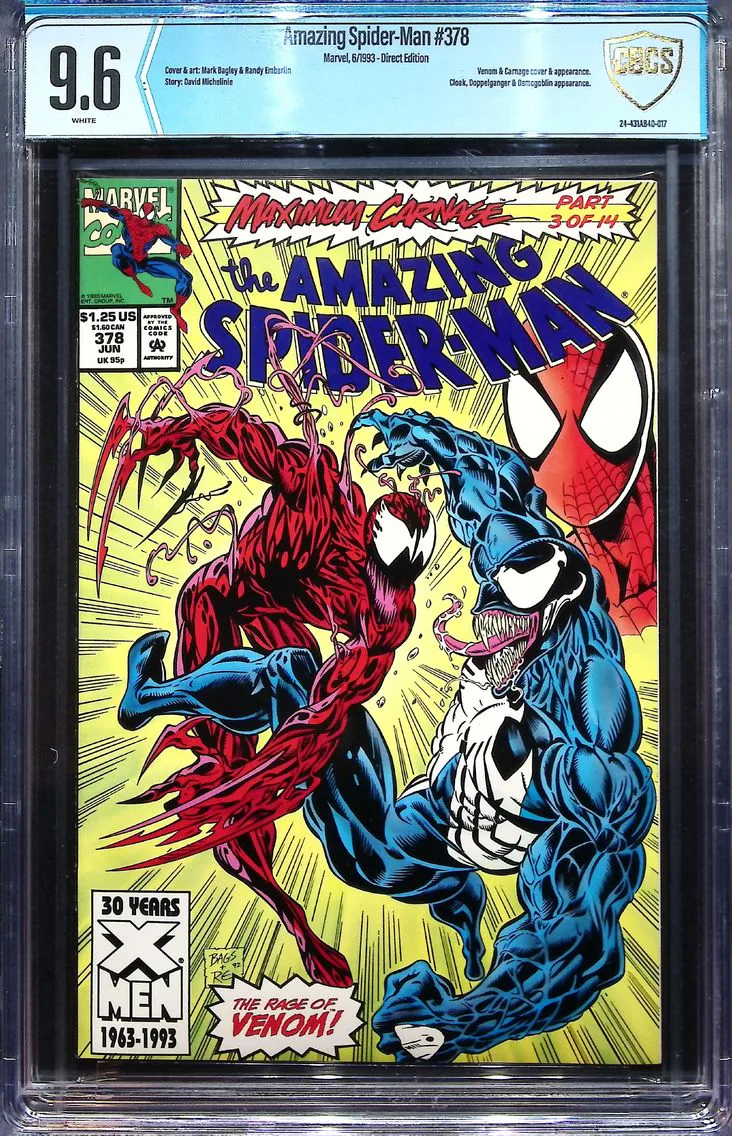 1993 Amazing Spider-Man #378 CBCS 9.6 Marvel Comics