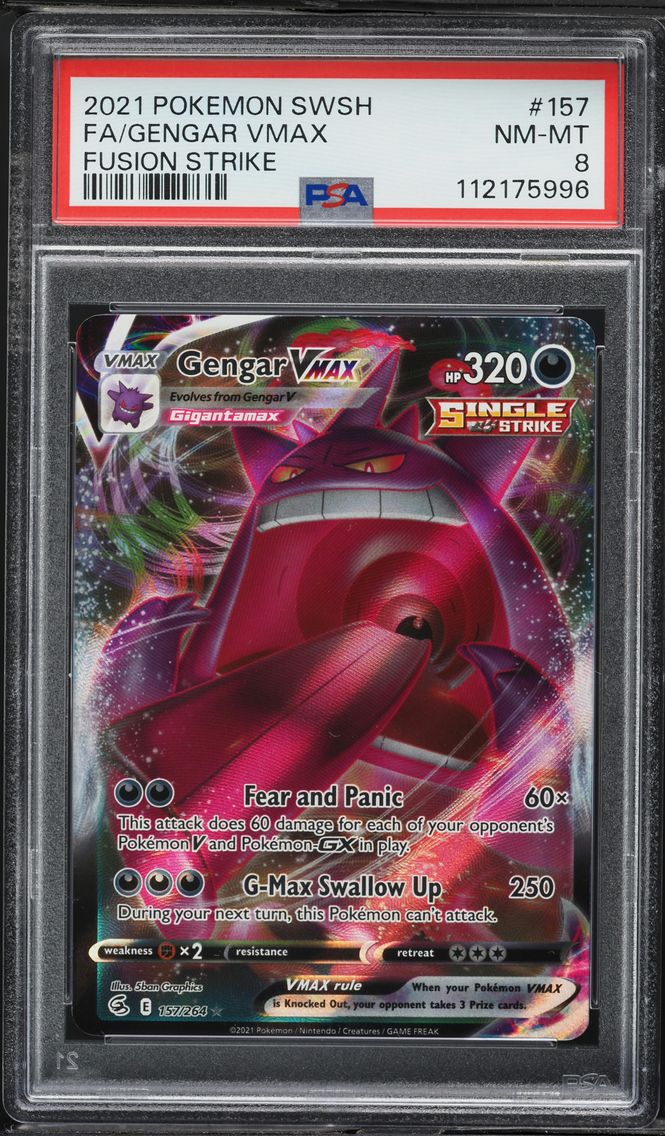 2021 #157 Full Art/Gengar Vmax PSA 8 Sword & Shield Fusion Strike Pokemon