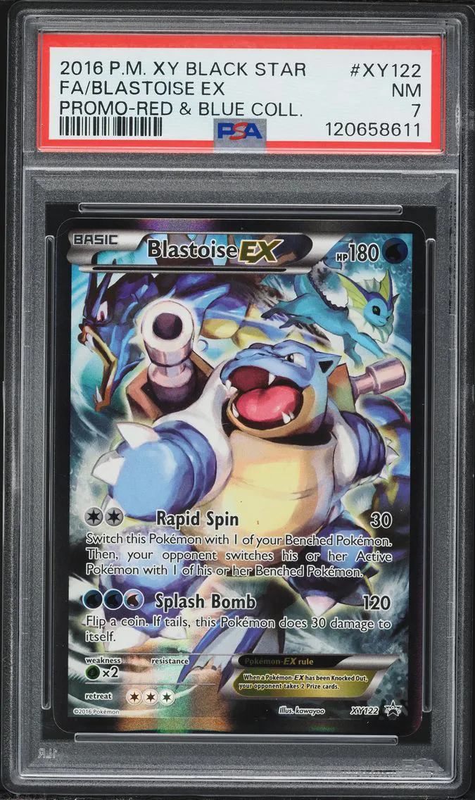 2016 Pokemon XY Black Star Promo Full Art/Blastoise EX XY Black Star Promo #XY122 PSA 7