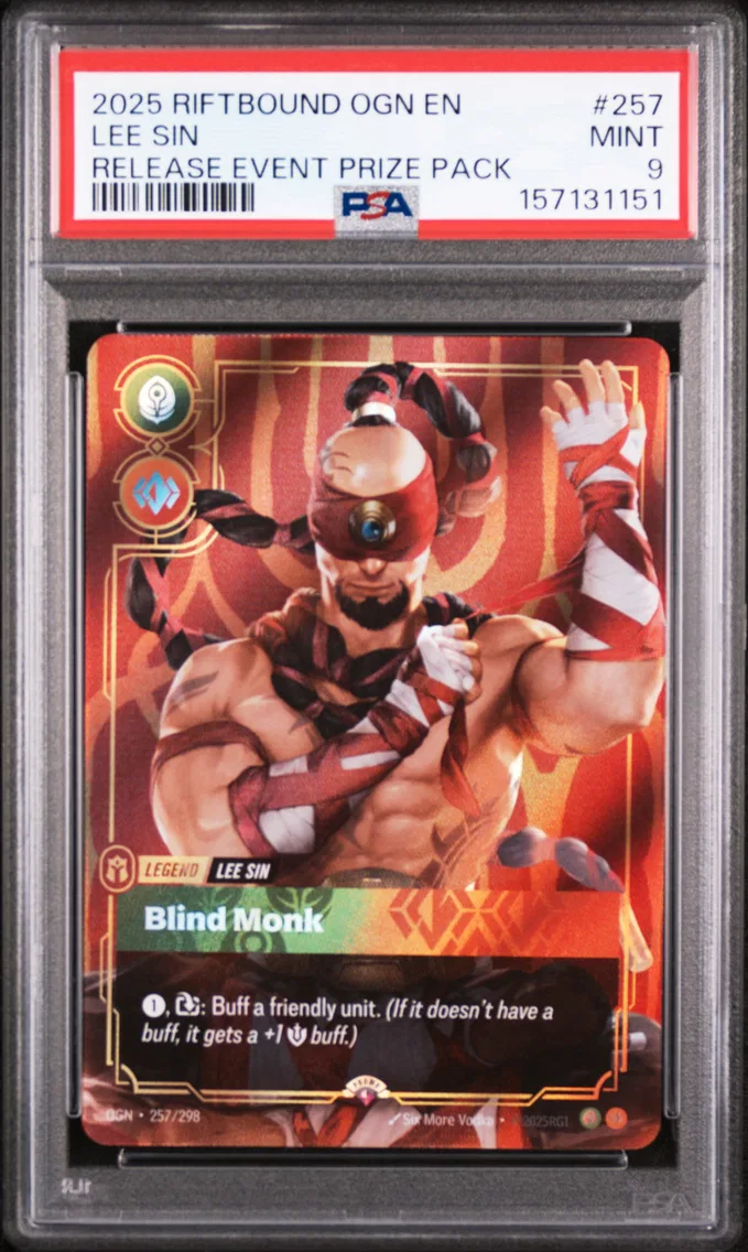 2025 #257 Lee Sin - Blind Monk PSA 9 Riftbound: League of Legends Ogn-Origins