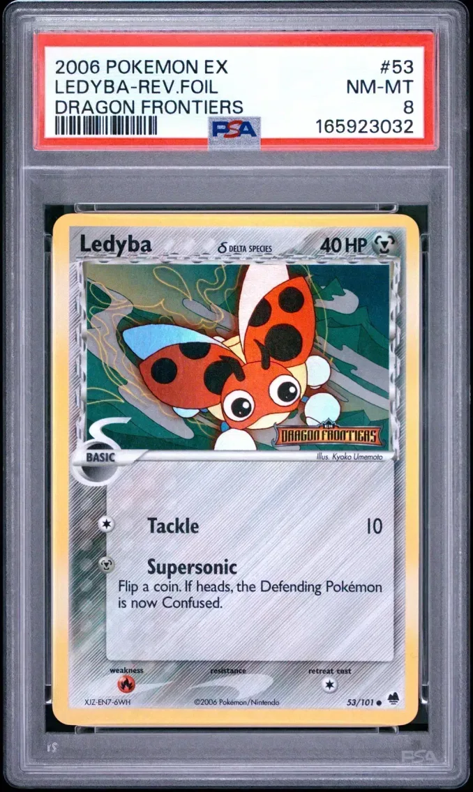 2006 Pokemon EX Dragon Frontiers Ledyba-Reverse Foil Dragon Frontiers #53 PSA 8