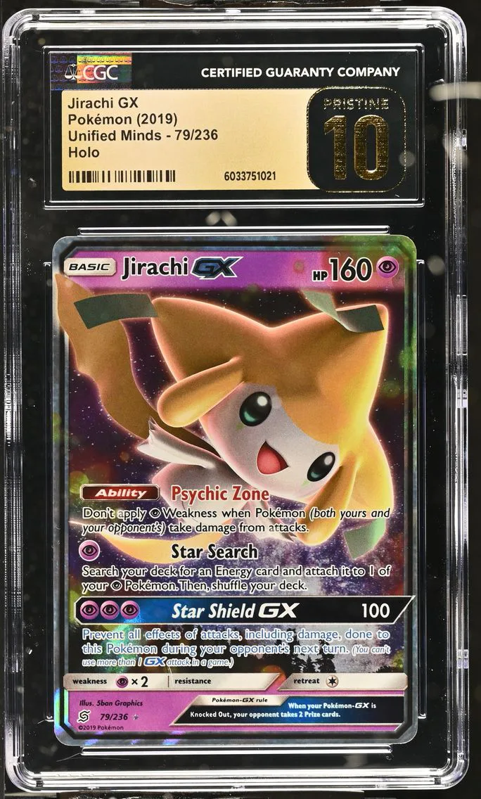 2019 #79 Jirachi GX CGC 10 Pristine Sun & Moon Unified Minds Pokemon