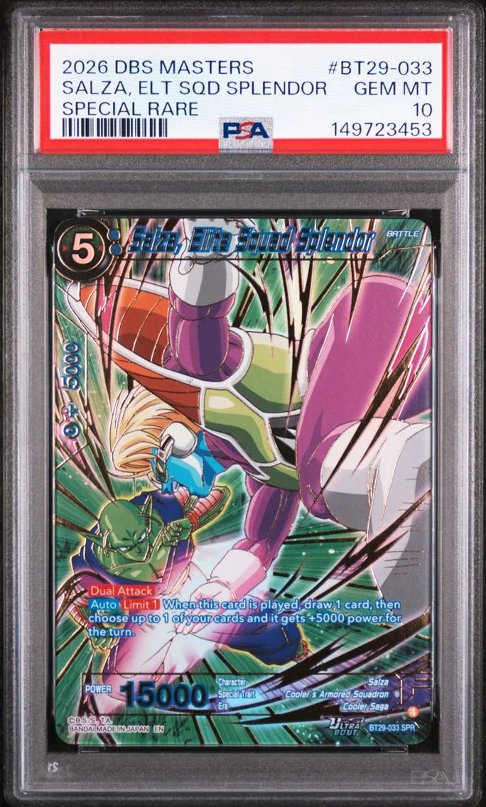 2026 #BT29-033 Salza, Elite Squad Splendor PSA 10 Dragon Ball Super Card Game Masters Series 29 Fearsome Rivals