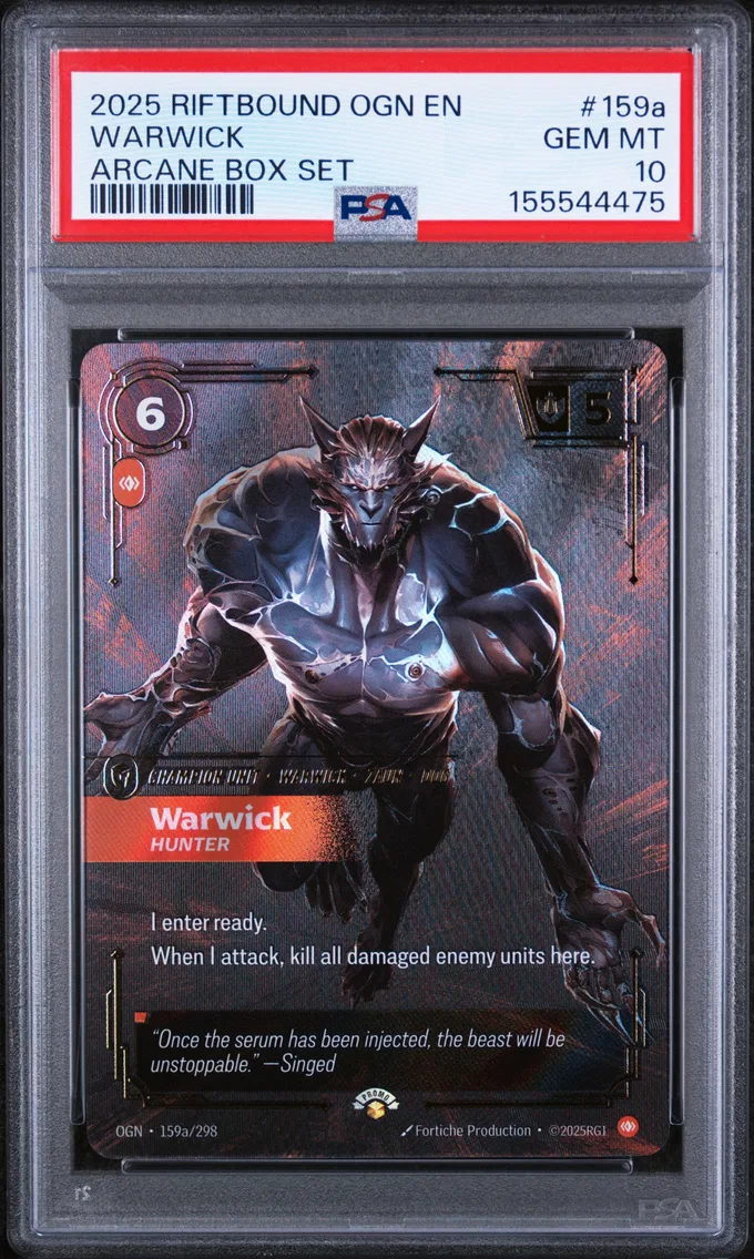 2025 #159a Warwick - Hunter PSA 10 Riftbound: League of Legends Ogn-Origins