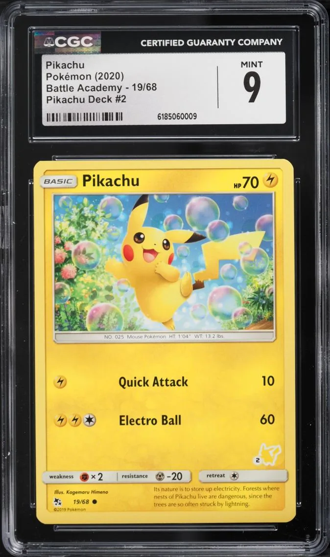 2020 Pokemon Sword & Shield Battle Academy Deck 2 Pikachu #19 CGC 9 MINT