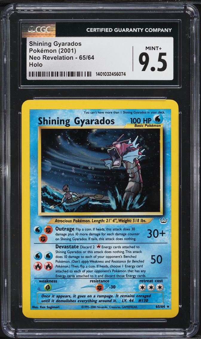 2001 #65 Shining Gyarados-Holo CGC 9.5 Neo Revelation Pokemon