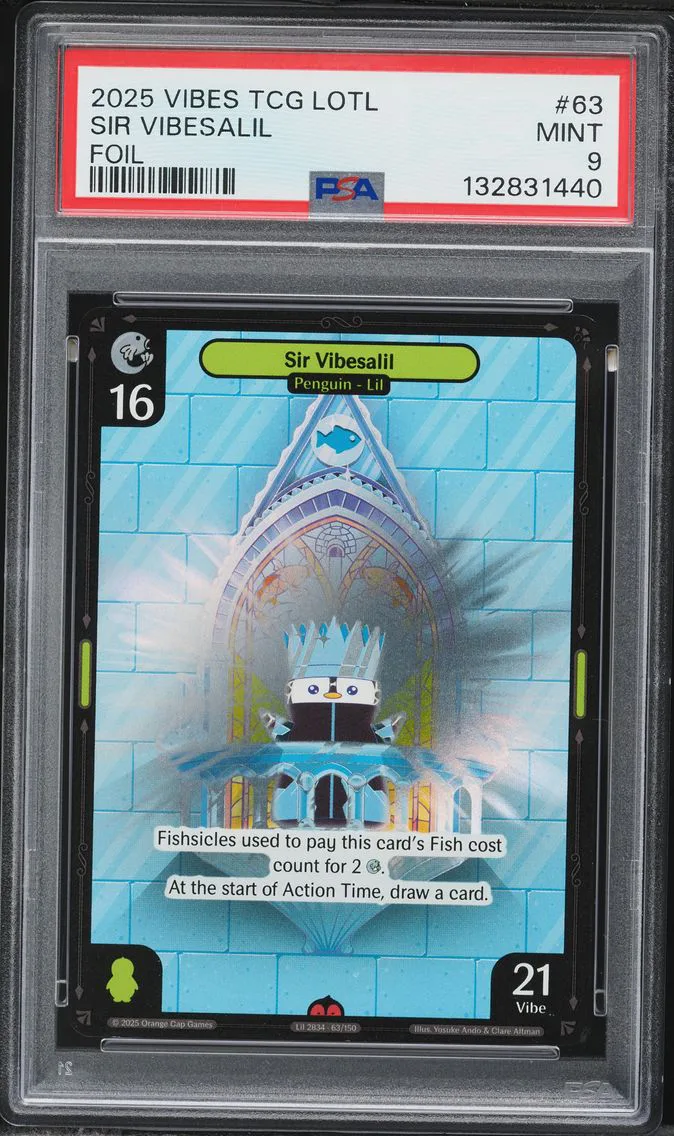 2025 #63 Sir Vibesalil PSA 9 Vibes TCG Legend of the Lils Collectible Card Games