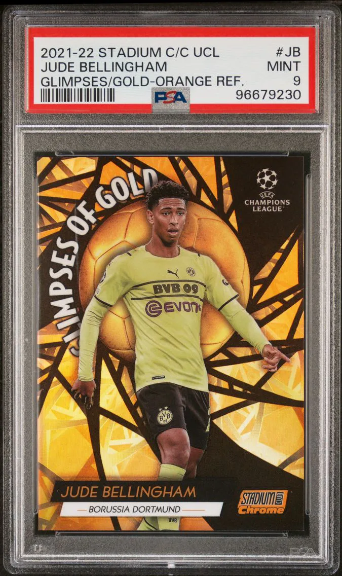 2021 #JB Jude Bellingham PSA 9 Topps Stadium Club Chrome UEFA Champions League Glimpses of Gold