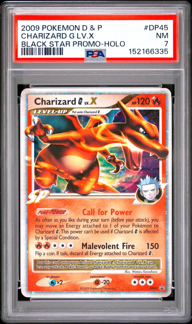 2009 #DP45 Charizard G LV.X PSA 7 Diamond & Pearl Black Star Promo