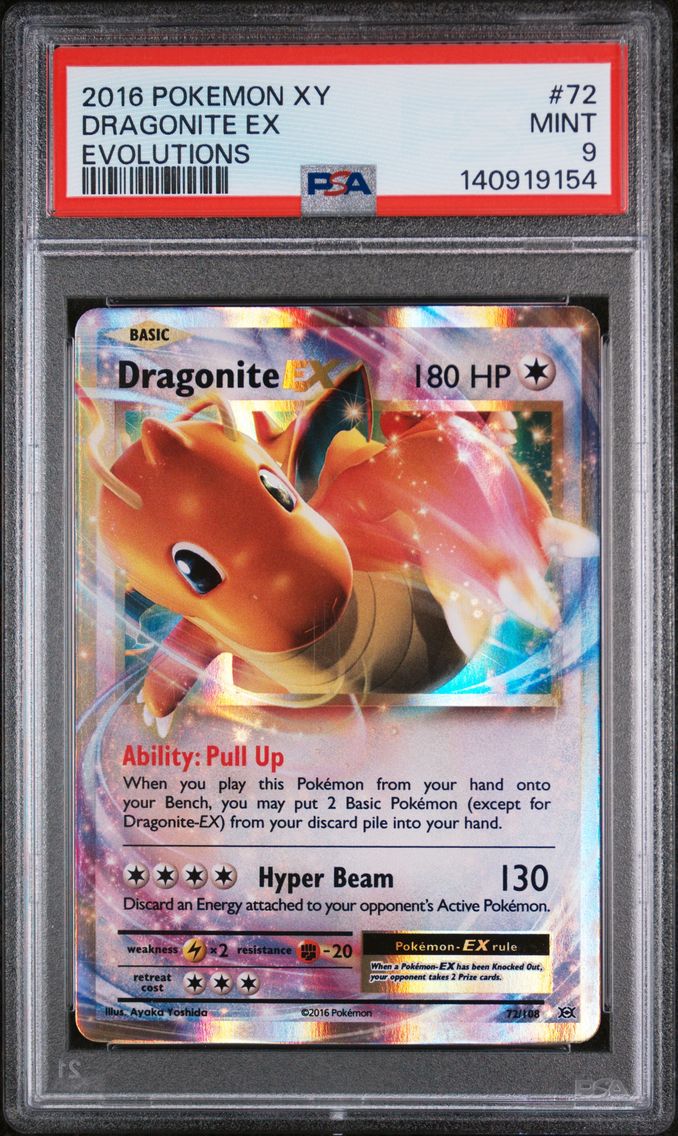 2016 #72 Dragonite EX PSA 9 XY Evolutions