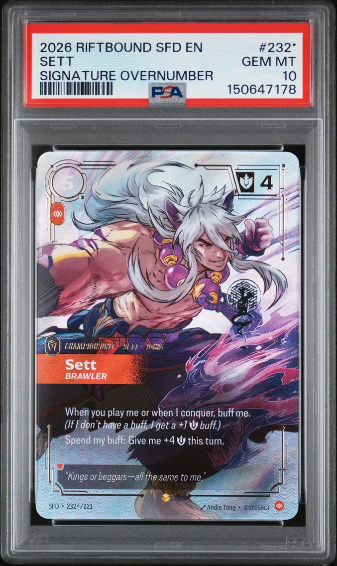 2026 #232* Sett - Brawler PSA 10 Riftbound: League of Legends Sfd-Spiritforged