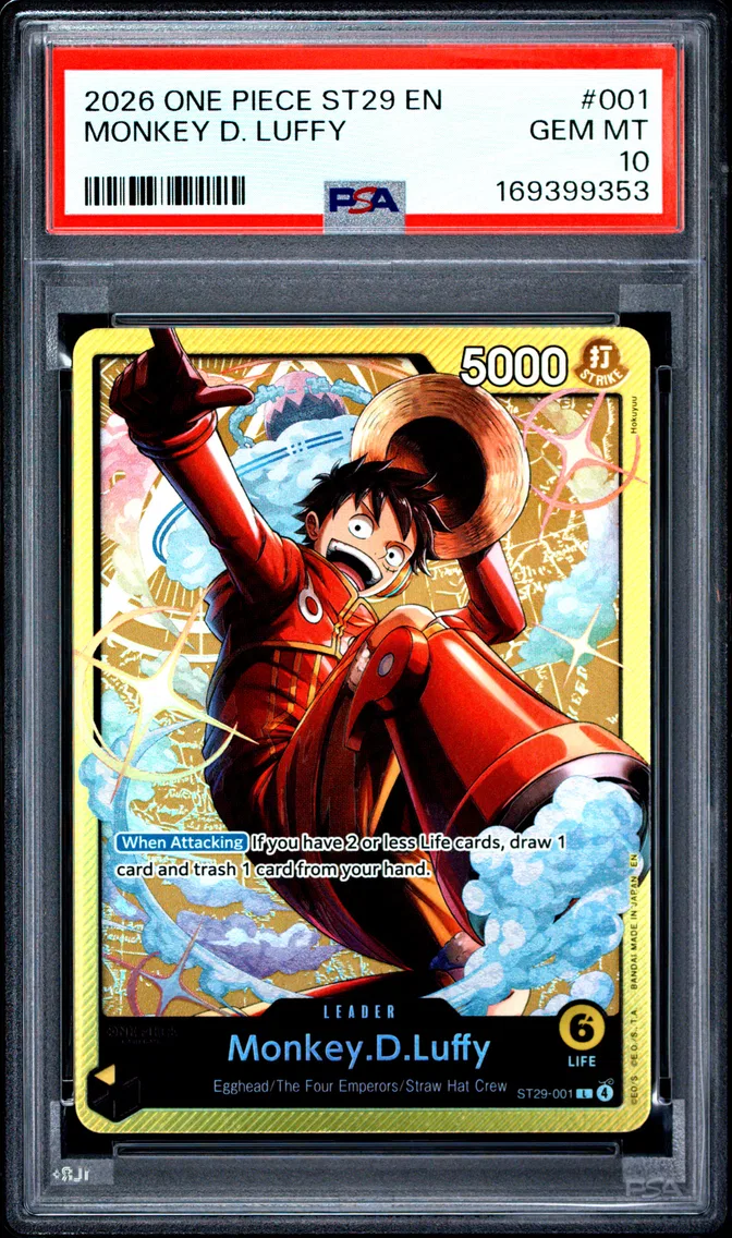 2026 #001 Monkey D. Luffy PSA 10 One Piece Starter Deck ST29-Egghead