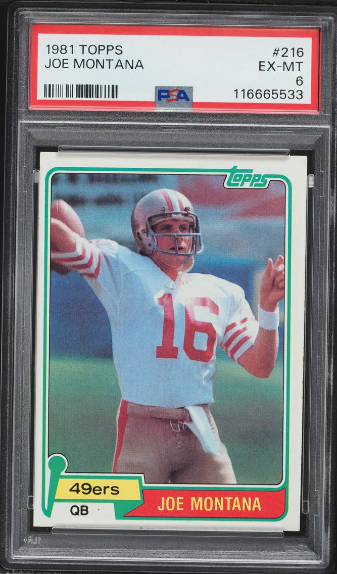 1981 #216 Joe Montana PSA 6 Topps Football