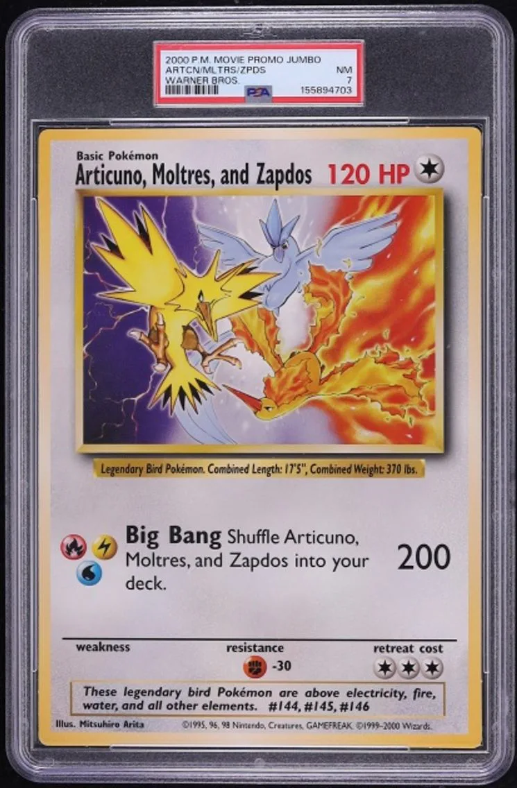 2000 #NA Game Movie Warner Bros. Articuno Moltres Zapdos NRMT PSA 7 Pokemon
