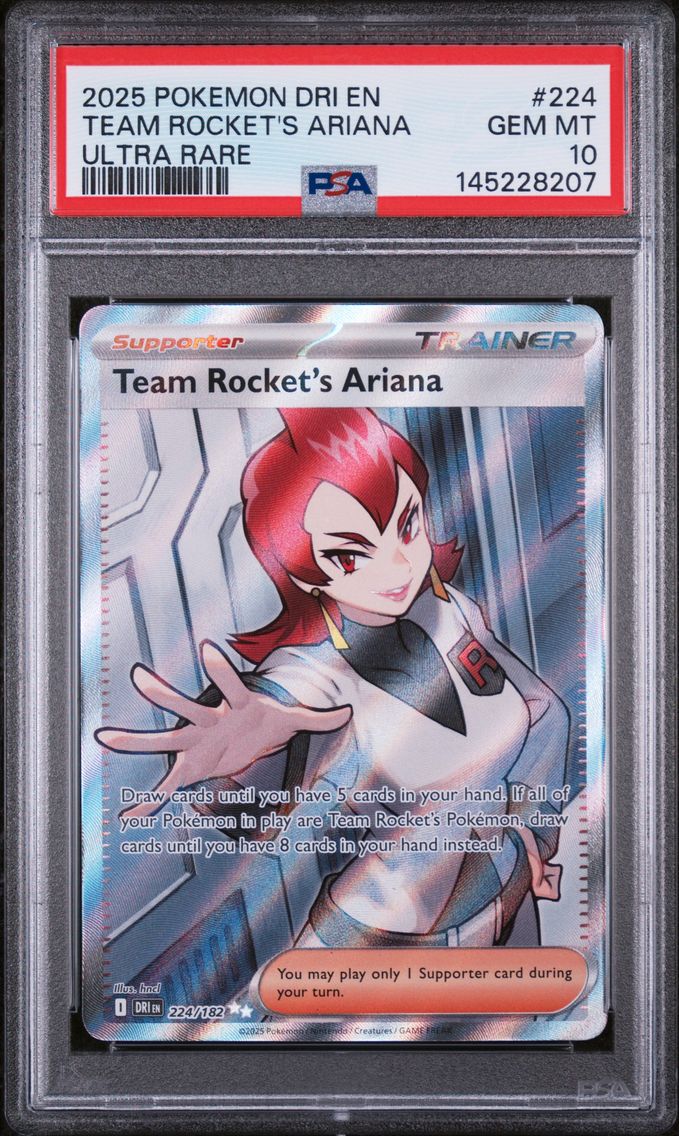 2025 #224 Team Rocket's Ariana PSA 10 Dri EN-Destined Rivals