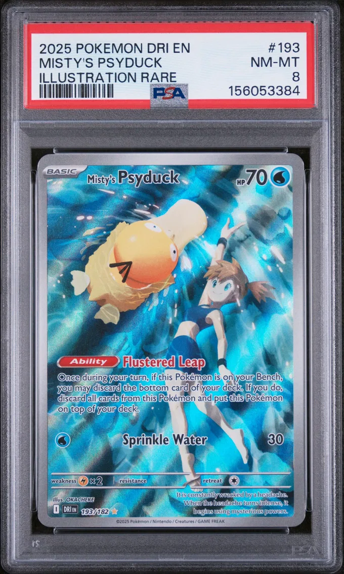2025 #193 Misty's Psyduck PSA 8 Dri EN-Destined Rivals