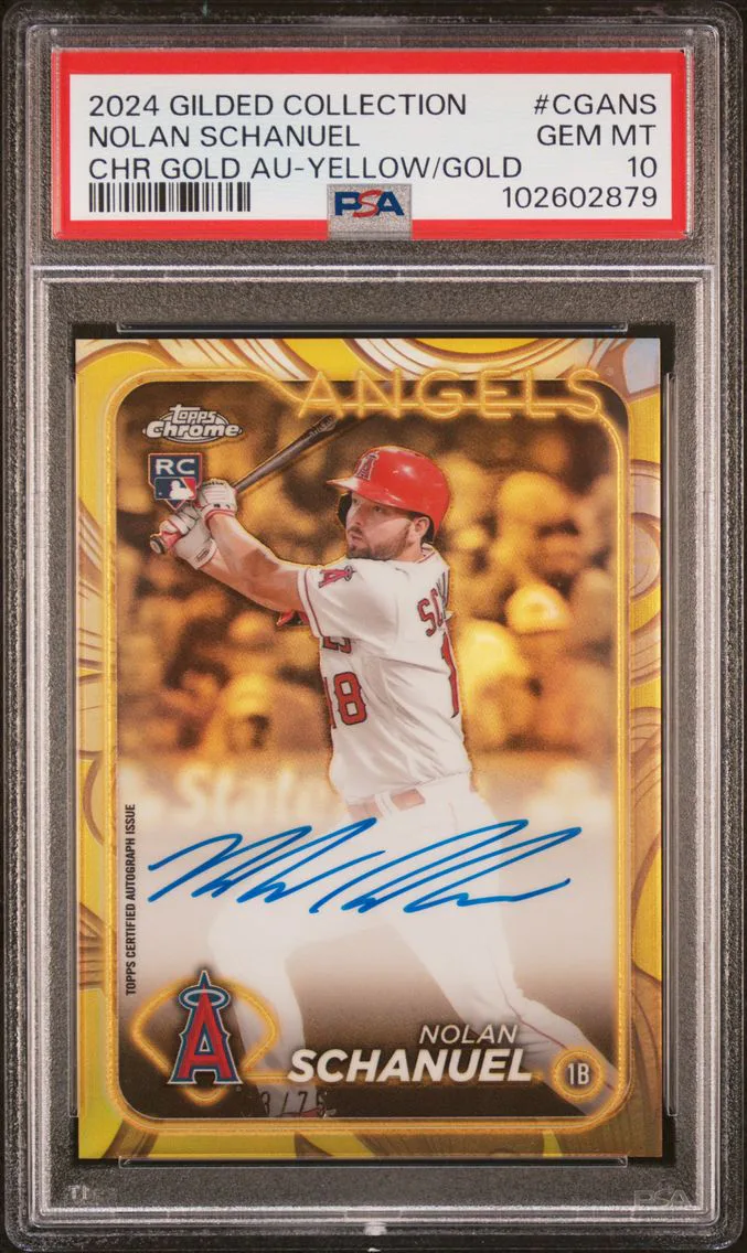 2024 #CGANS Nolan Schanuel PSA 10 Topps Gilded Collection Topps Chrome Gold Autographs