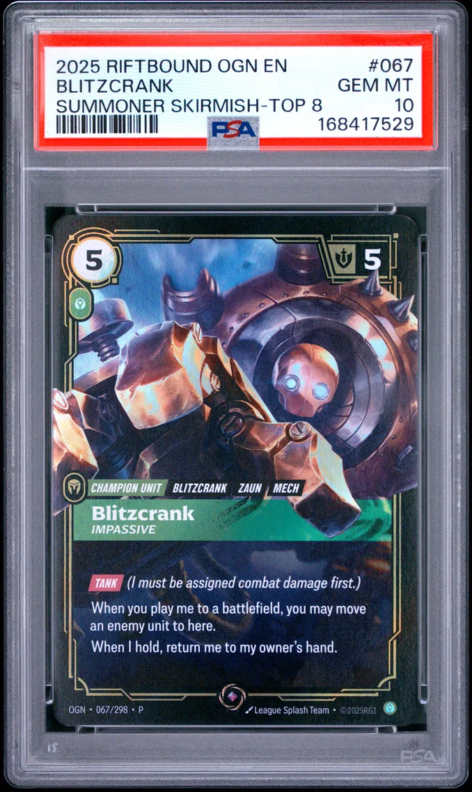 2025 #067 Blitzcrank - Impassive PSA 10 Riftbound: League of Legends Ogn-Origins