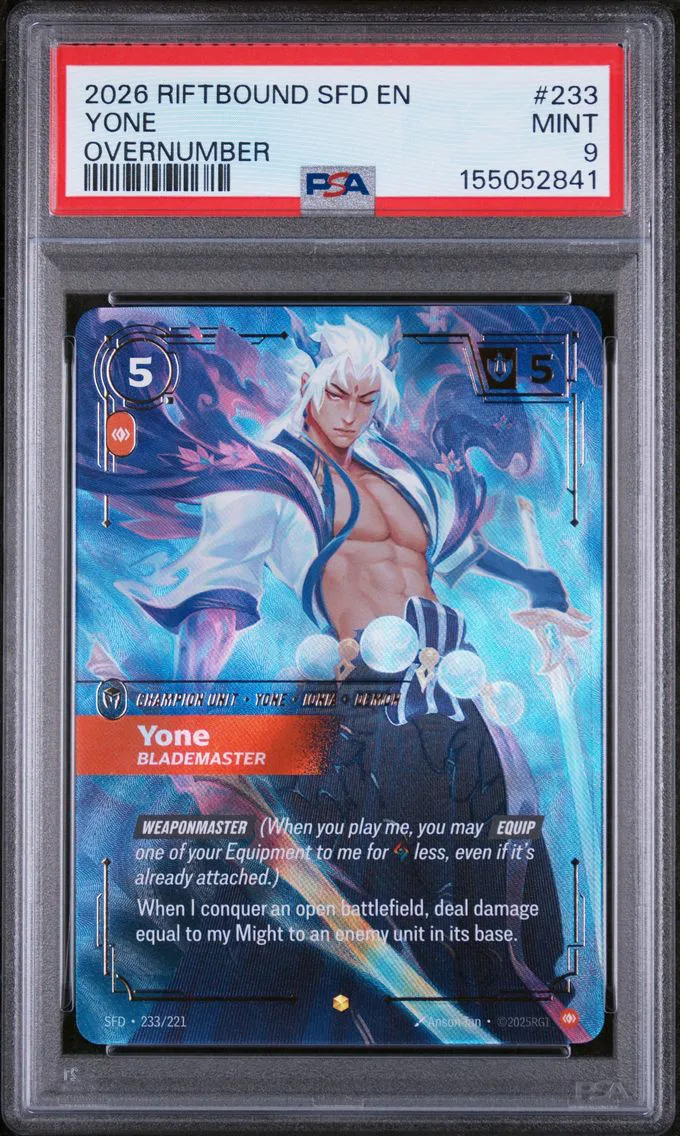 2026 #233 Yone - Blademaster PSA 9 Riftbound: League of Legends Sfd-Spiritforged